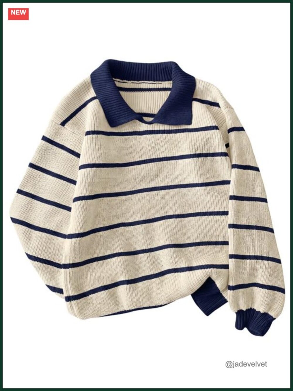 Oversized Striped Cotton Blend Pullover Sweater